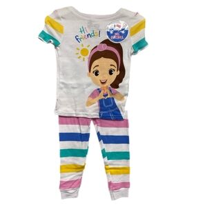 Ms Rachel 4 Piece HI FRIENDS/DREAM BIG Pajama Set Size 2T Or 3T, NWT